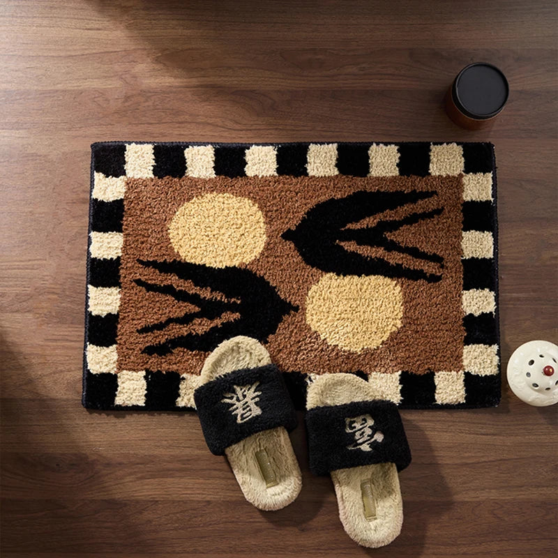Bird Checkered Tufted Mat