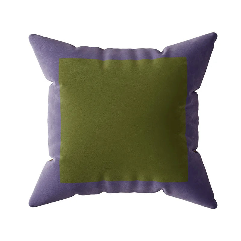 Colour Block Velvet Cushion Cover