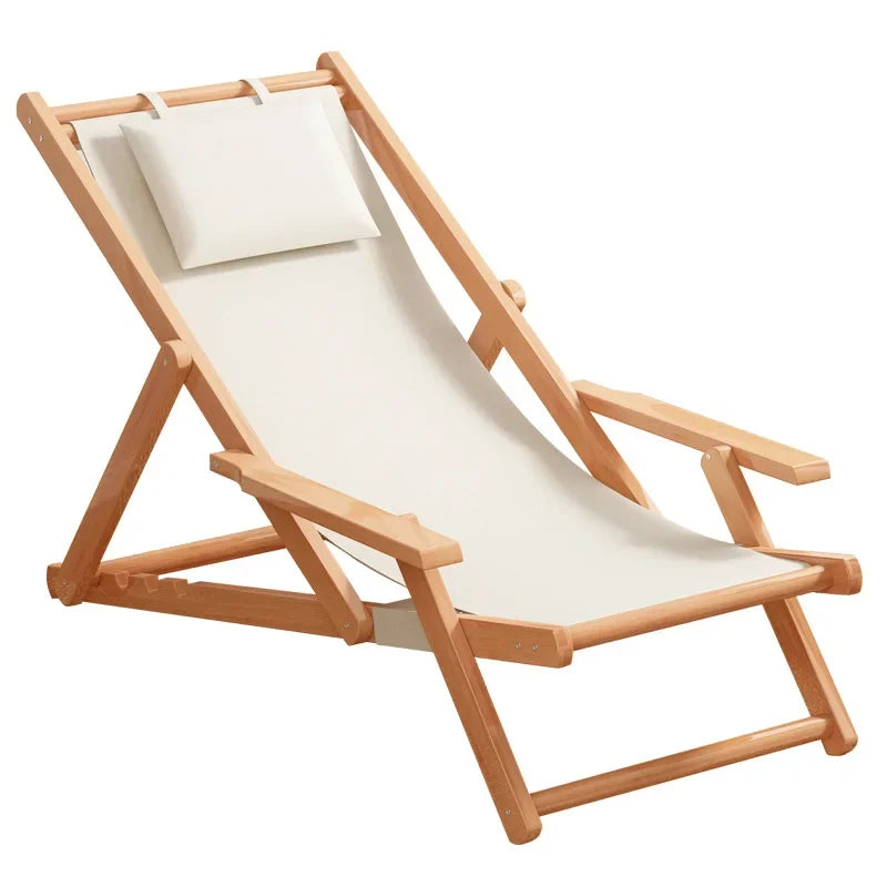 Folding Bamboo Beach Lounger