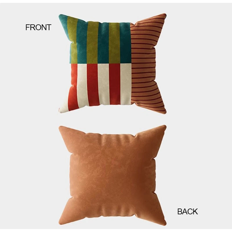 Luxe Velvet Colour-Block Cushion Cover