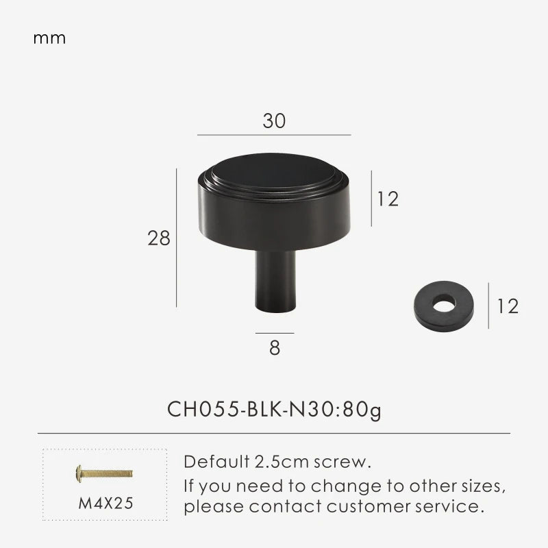 Forma Brass Cabinet Handle & Knob - Matte Black