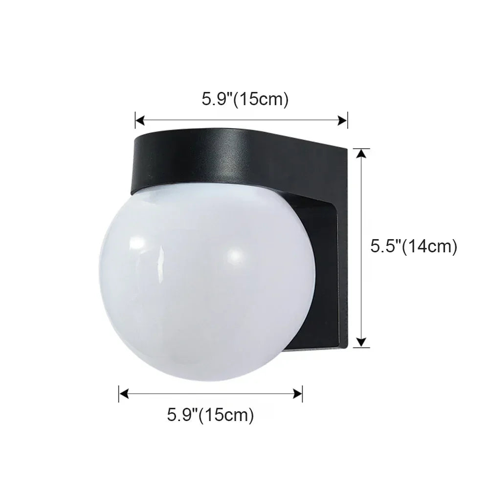 Outdoor Round Black Base Wall Light