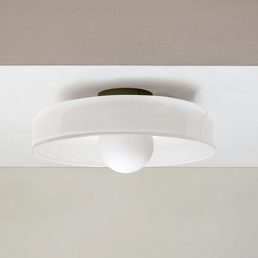 Retro Glass Ceiling Light - White