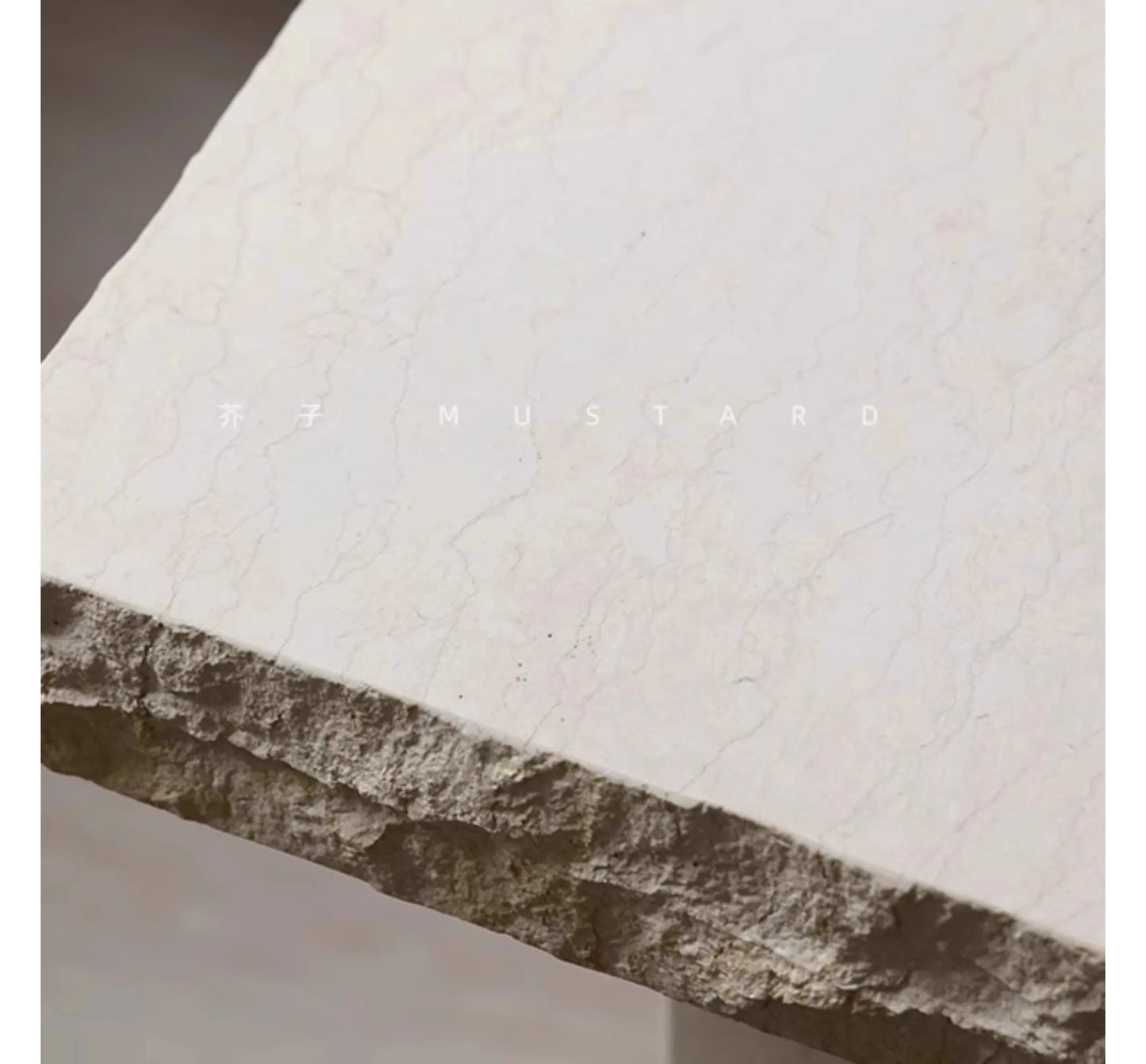 Raw Edge Travertine Side Table