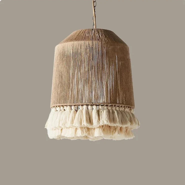 Boho Hemp Tassel Pendant Lights