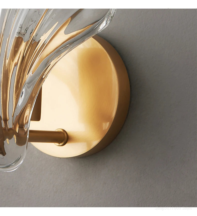 Shell Glass & Copper Wall Sconce