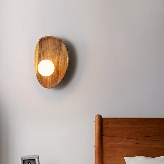 Wooden Wall Sconce Lamp - Round Oblong