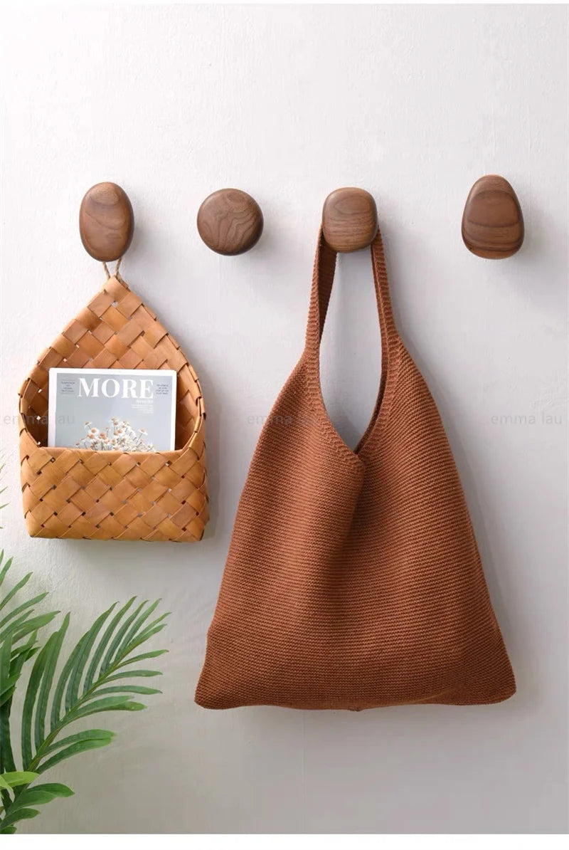 Wooden Pebble Wall Hook/Knob