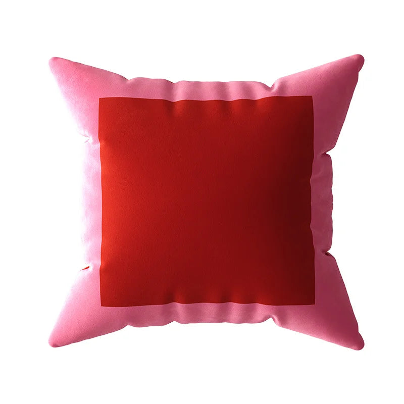 Colour Block Velvet Cushion Cover