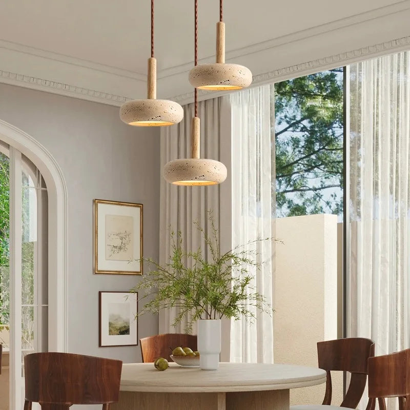 Travertine Sphere Pendant Lamp