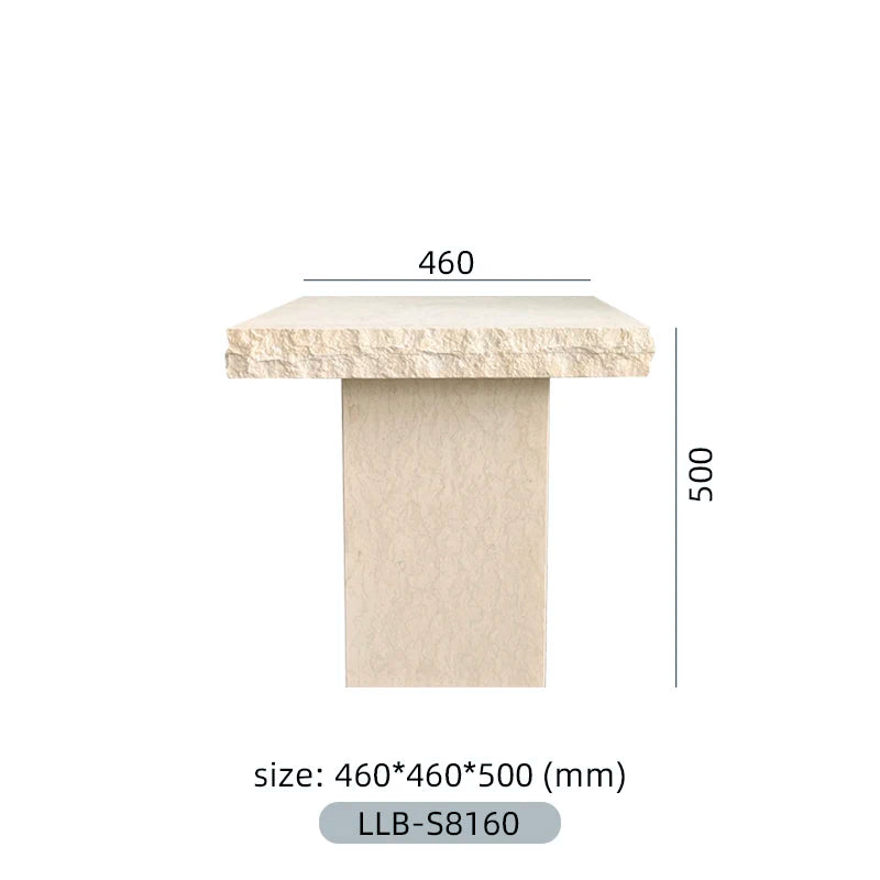 Raw Edge Travertine Side Table