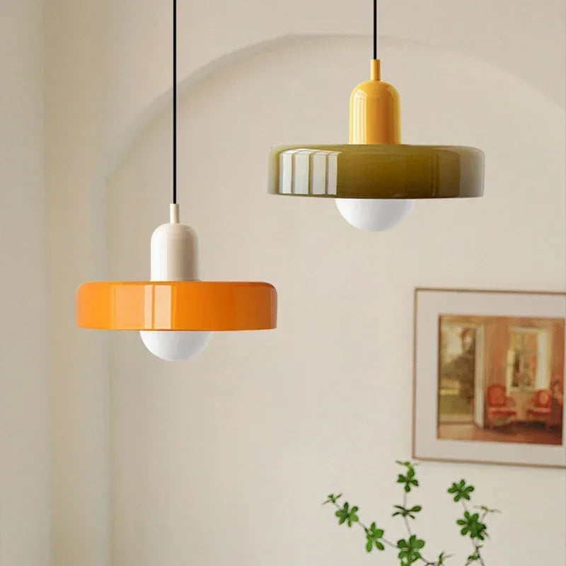 Retro Colored Glass Pendant Lamp