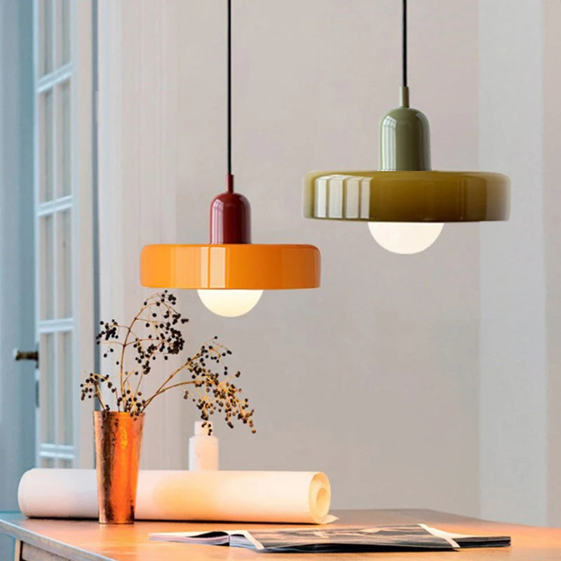 Retro Colored Glass Pendant Lamp