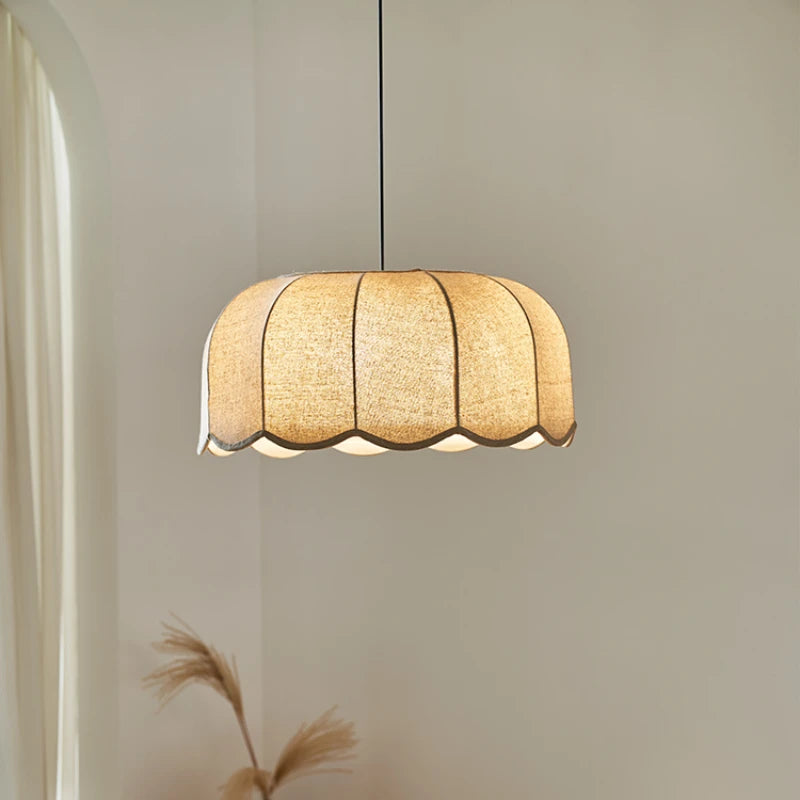 Scalloped Fabric Pendant Light