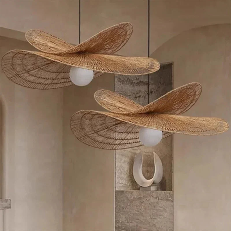 Lotus Double Rattan Pendant Lamp