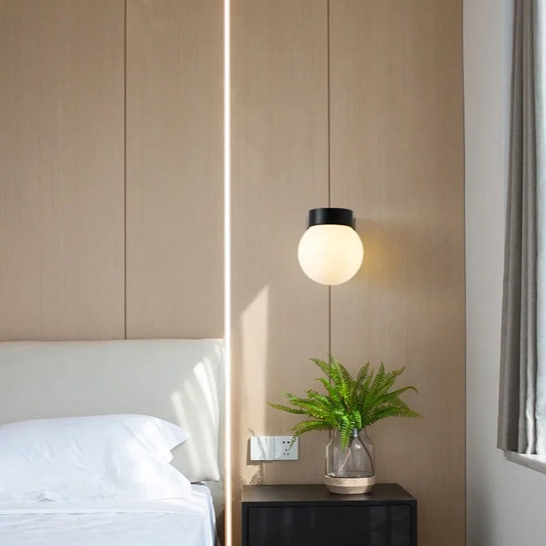 Outdoor Round Black Base Wall Light