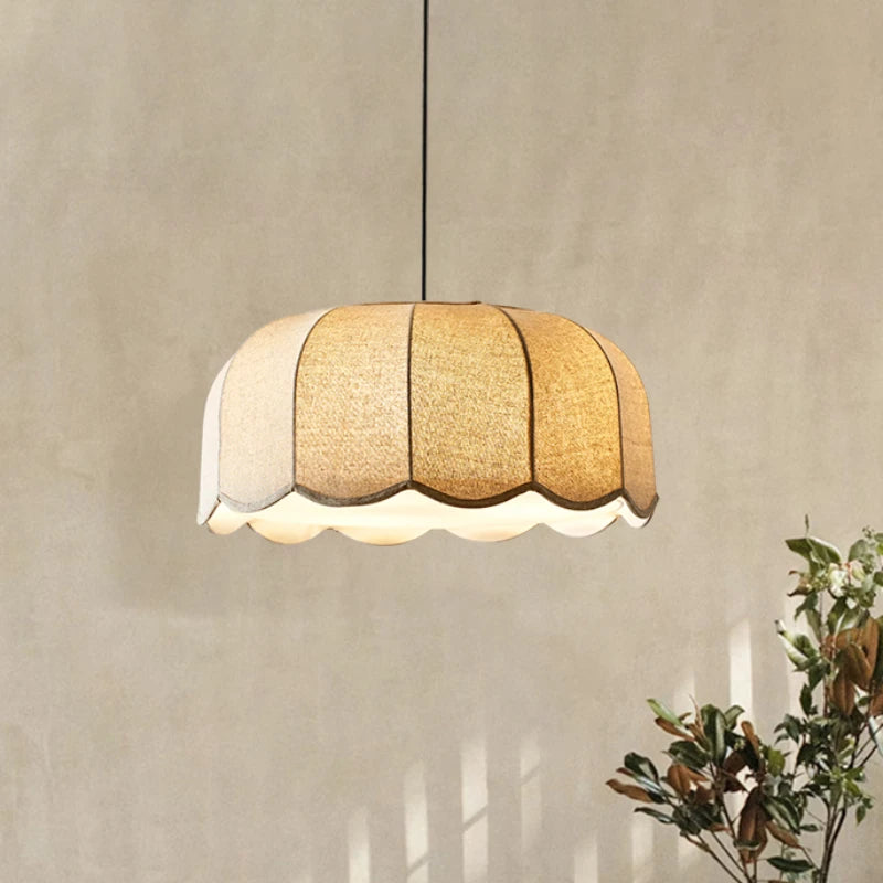 Scalloped Fabric Pendant Light