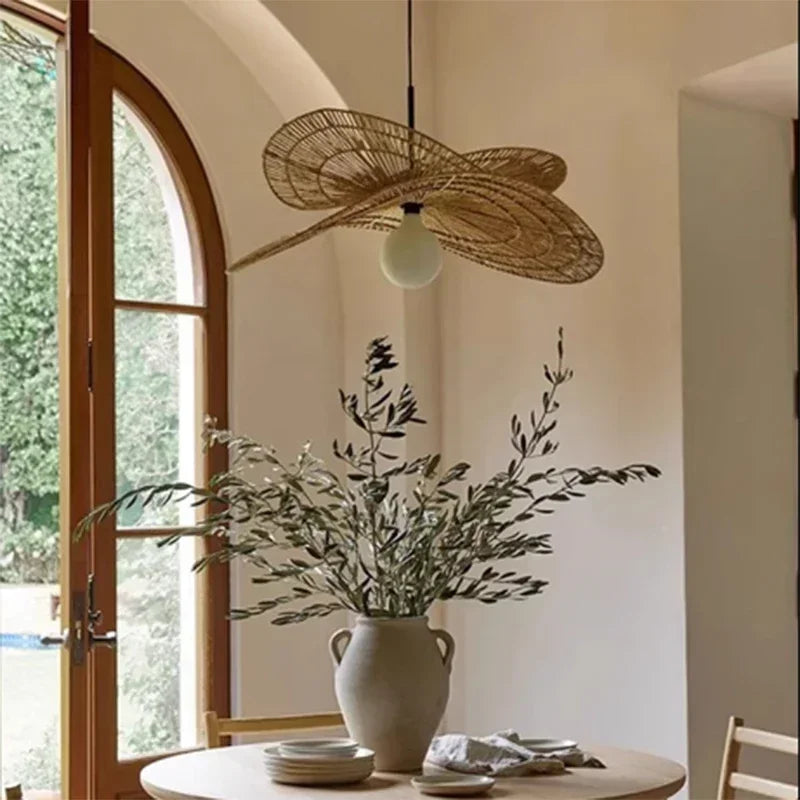 Lotus Double Rattan Pendant Lamp