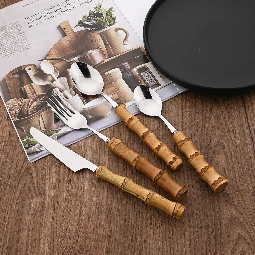 Bamboo Cutlery 24pc Set