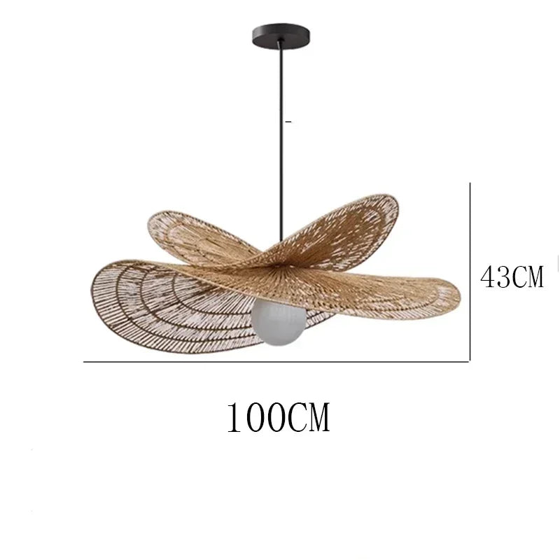 Lotus Double Rattan Pendant Lamp