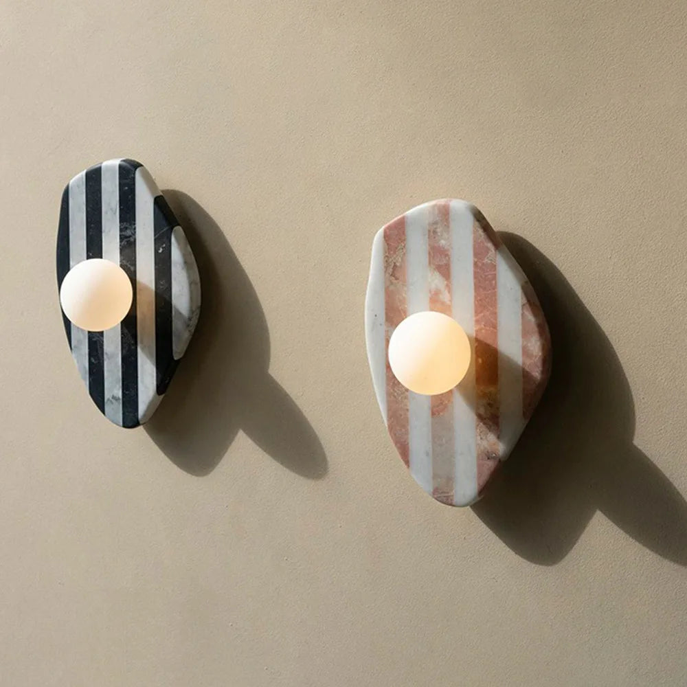 Striped Marble Wall Light