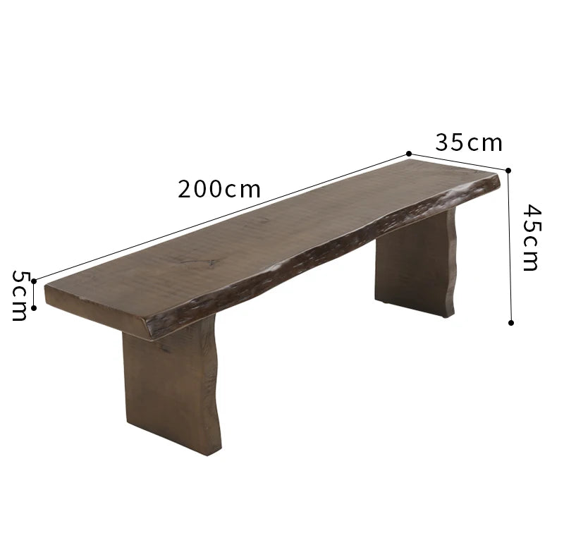 Solid Wood Wabi-Sabi Bench