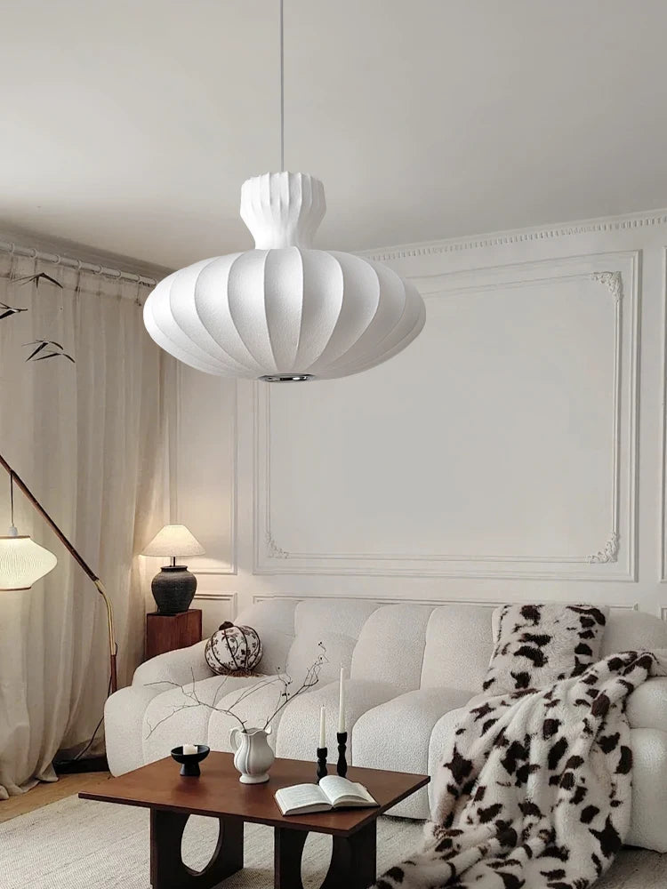 Silk Fluted Pendant Lantern