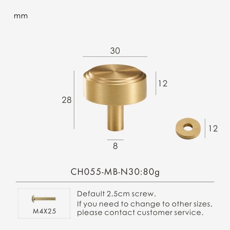 Forma Brass Cabinet Handle & Knob - Matte Brass