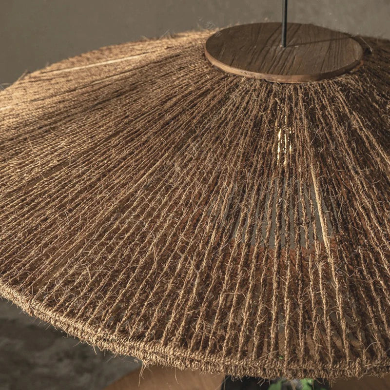 Natural Woven Disc Pendant Light