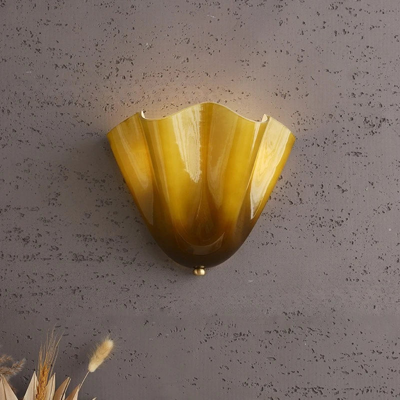 Glass Shell Wall Light