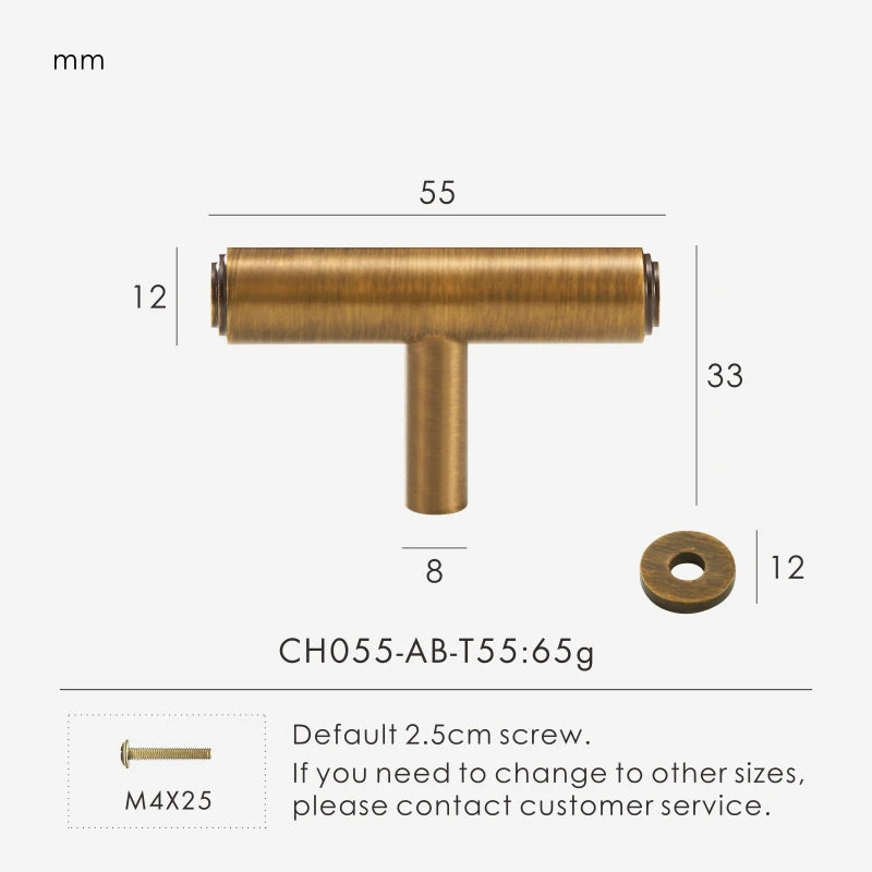 Forma Brass Cabinet Handle & Knob - Antique Brass