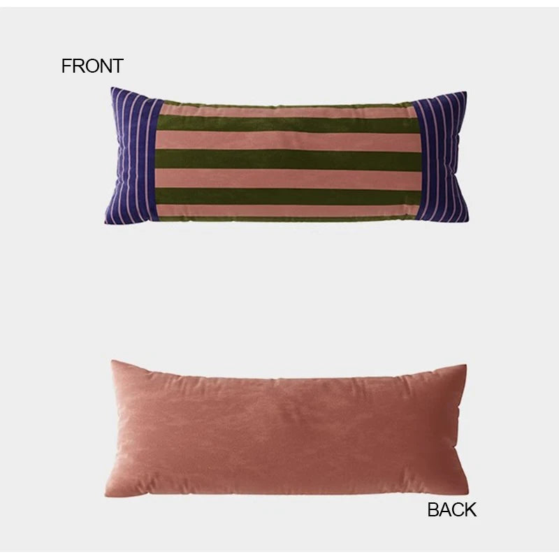 Luxe Velvet Colour-Block Cushion Cover