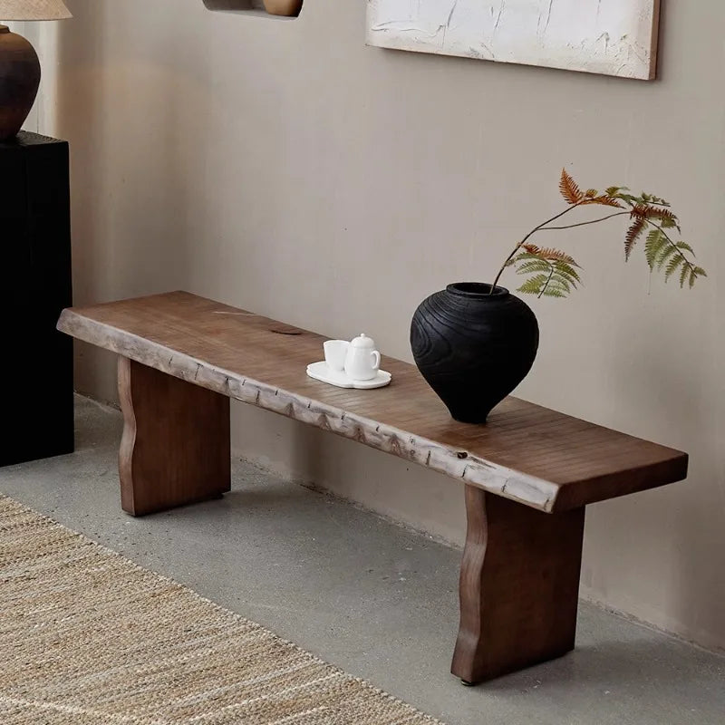 Solid Wood Wabi-Sabi Bench