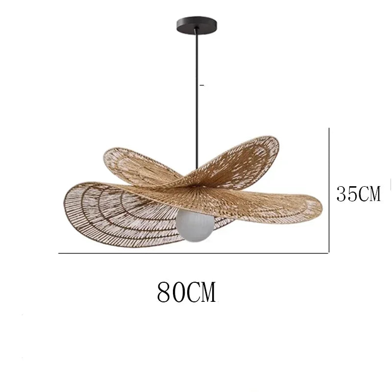 Lotus Double Rattan Pendant Lamp