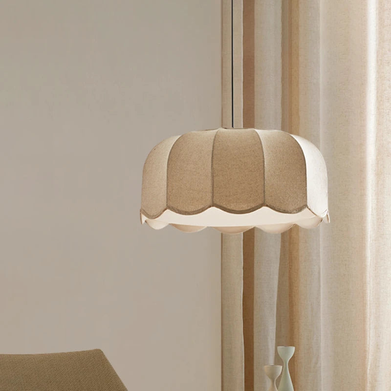 Scalloped Fabric Pendant Light