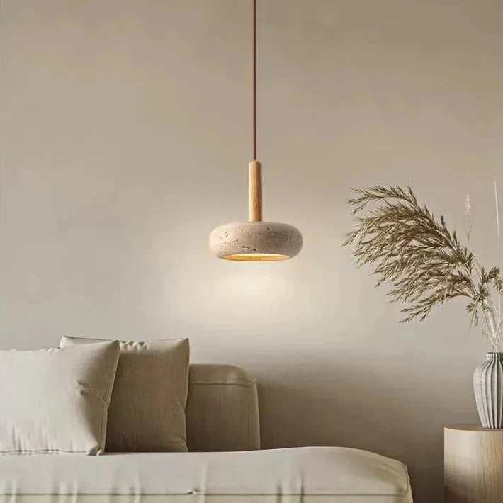 Travertine Sphere Pendant Lamp