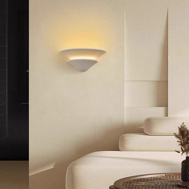 Double Layer White Gypsum Wall Lamp