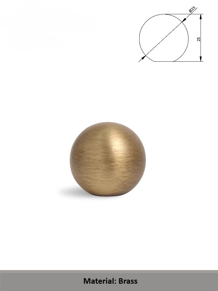 Brass and Walnut Cabinet Handle and Knob