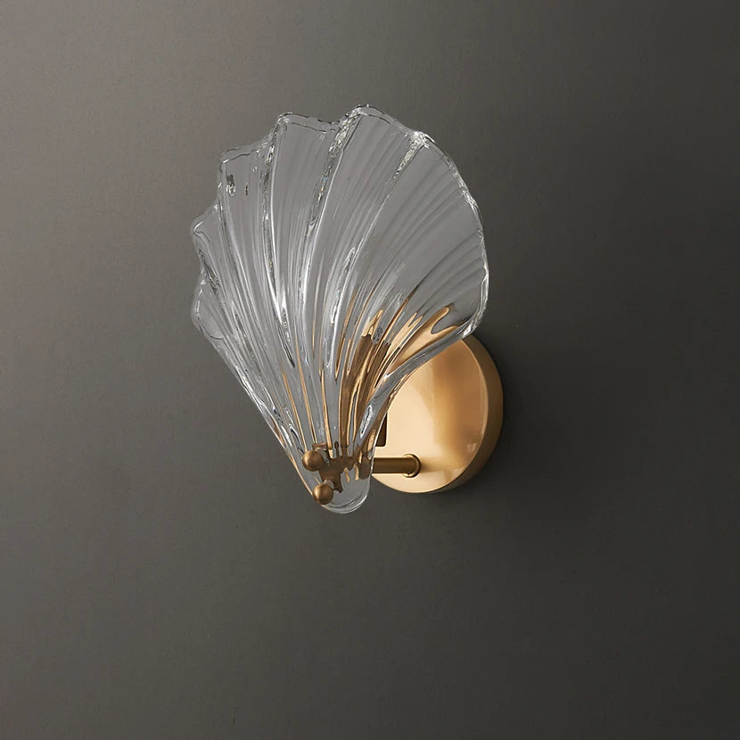 Shell Glass & Copper Wall Sconce