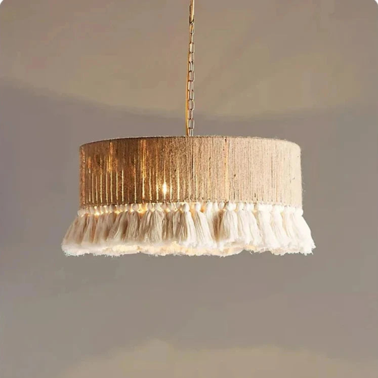 Boho Hemp Tassel Pendant Lights