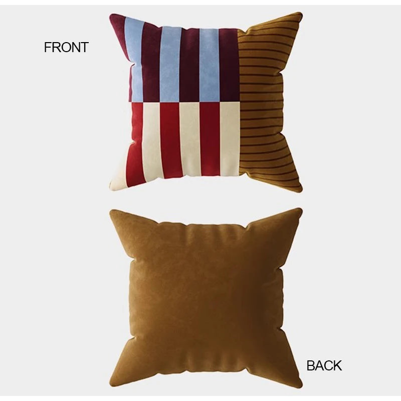 Luxe Velvet Colour-Block Cushion Cover