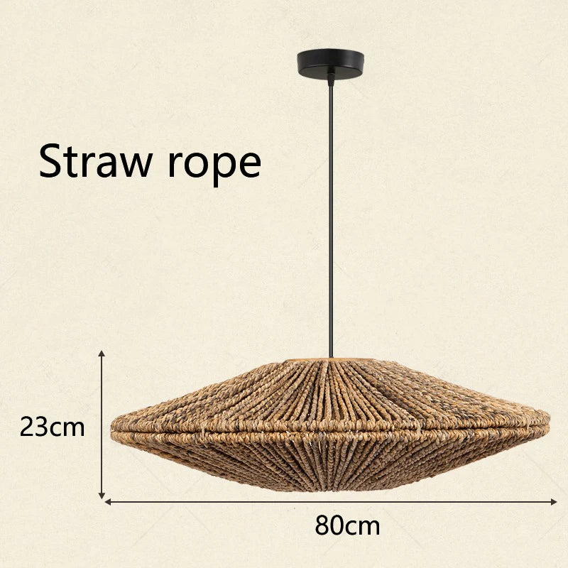 Natural Woven Disc Pendant Light