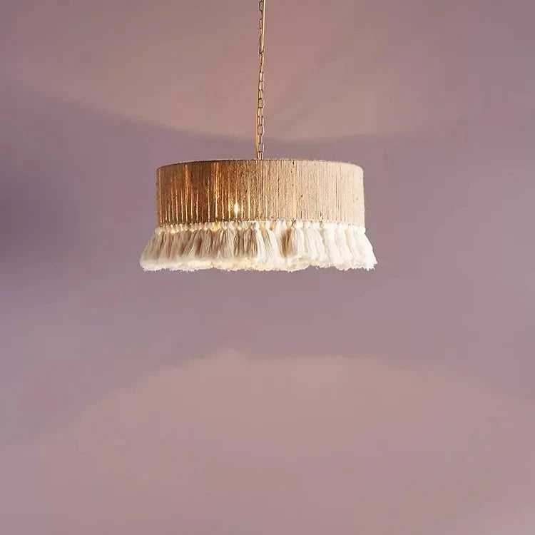 Boho Hemp Tassel Pendant Lights