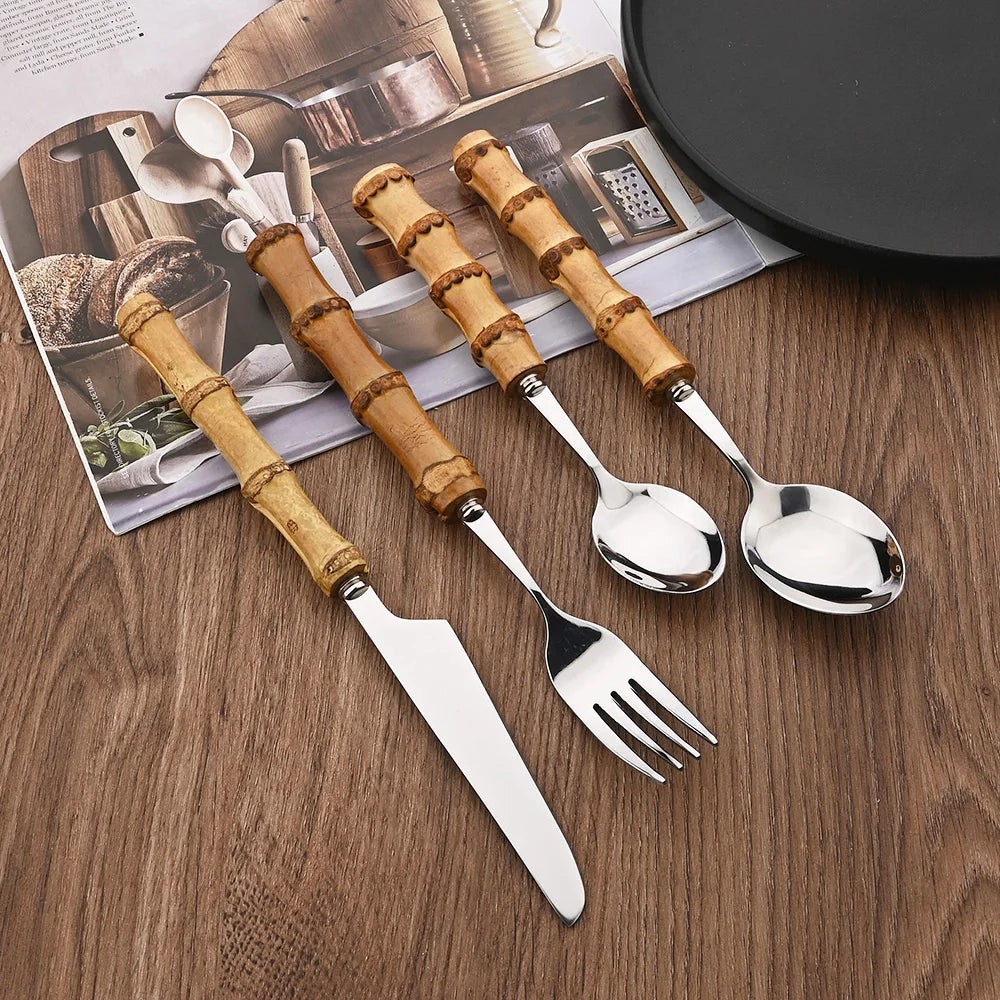 Bamboo Cutlery 24pc Set