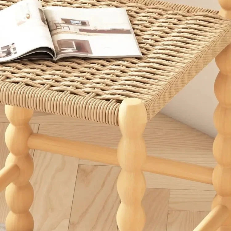 Chloe Wooden Rush Stool Chair