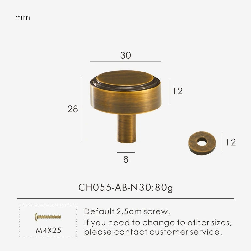 Forma Brass Cabinet Handle & Knob - Antique Brass