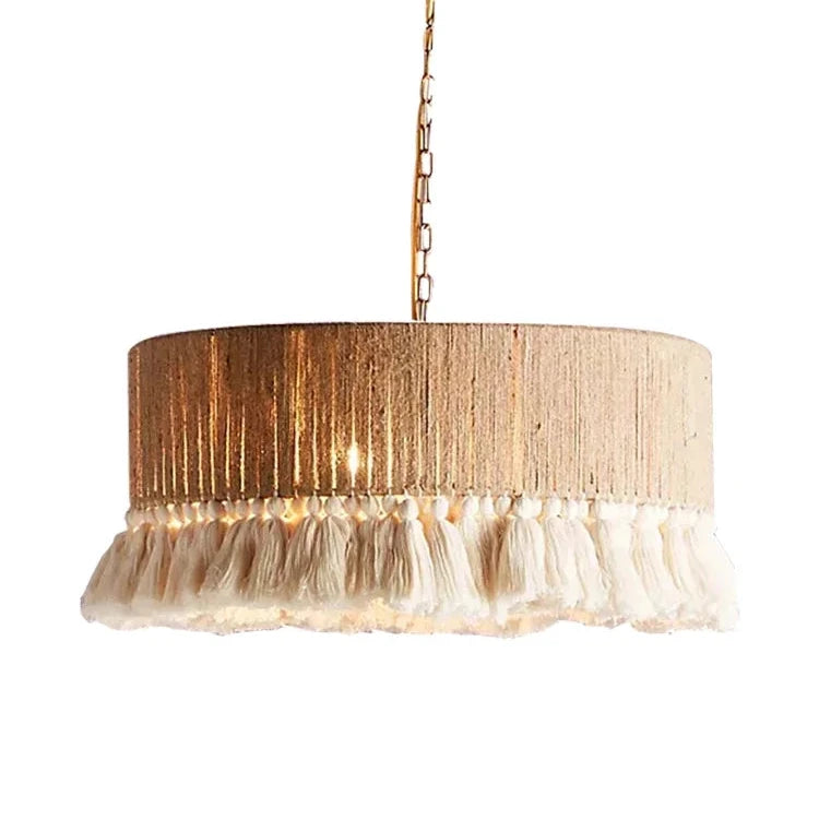 Boho Hemp Tassel Pendant Lights