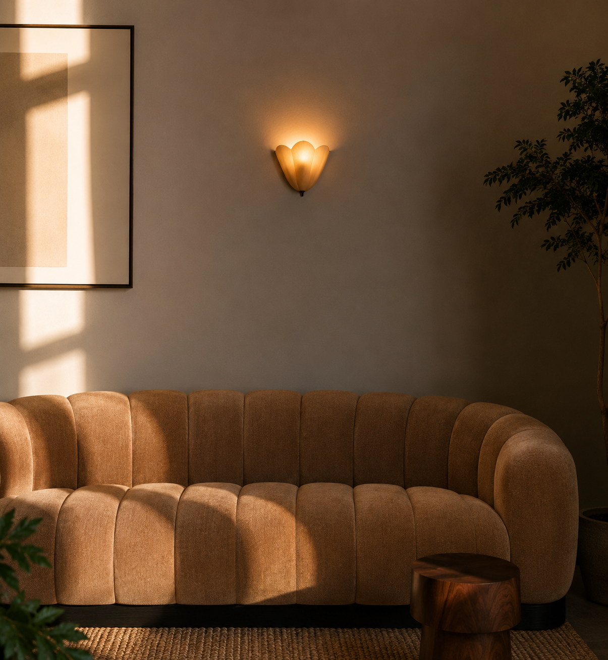 Glass Shell Wall Light