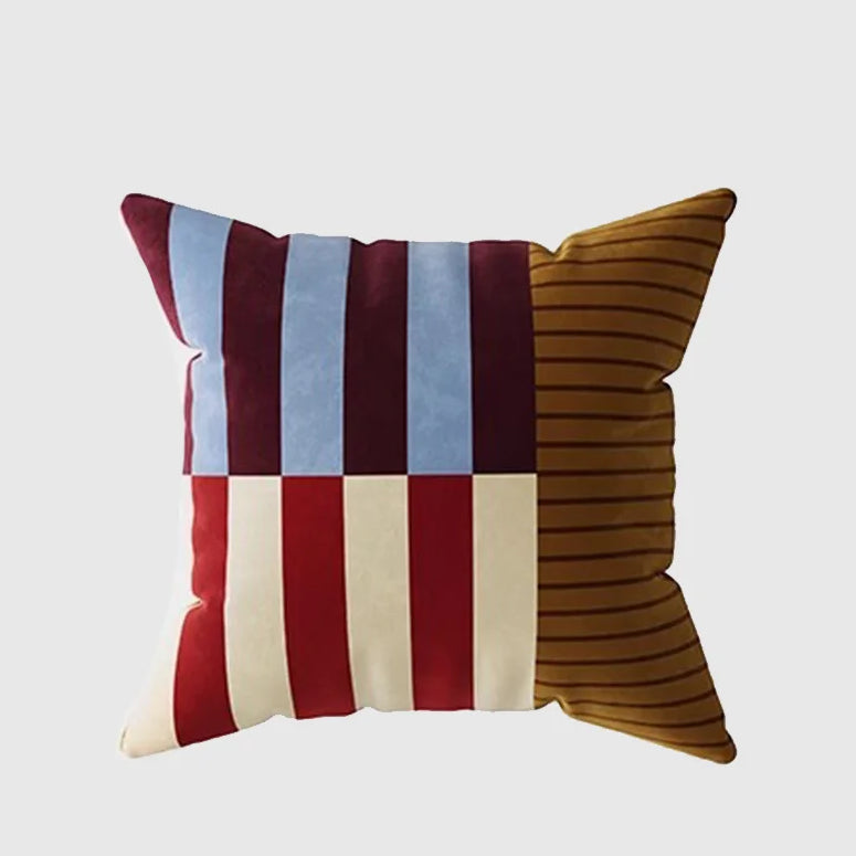 Luxe Velvet Colour-Block Cushion Cover