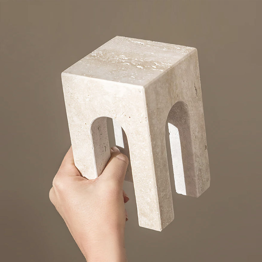 Travertine Sculptural Book Ends